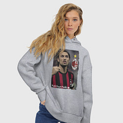 Толстовка оверсайз женская Paolo Cesare Maldini - Milan, captain, цвет: меланж — фото 2