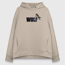 Толстовка оверсайз женская Wolf brand, цвет: миндальный