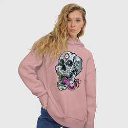 Толстовка оверсайз женская Art skull 2022, цвет: пыльно-розовый — фото 2