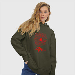 Толстовка оверсайз женская Stray Logo Flash, цвет: хаки — фото 2
