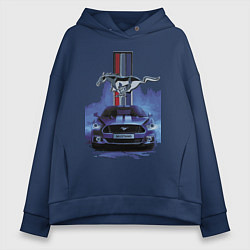 Толстовка оверсайз женская Mustang - лучший среди равных!, цвет: тёмно-синий