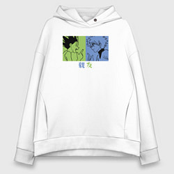 Толстовка оверсайз женская Лучшие друзья Гон и Килу, цвет: белый