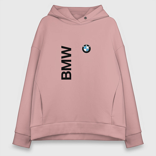 Женское худи оверсайз BMW ато супер / Пыльно-розовый – фото 1