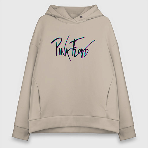 Женское худи оверсайз PINK FLOYD GLITCH ПИНК ФЛОЙД ГЛИТЧ / Миндальный – фото 1