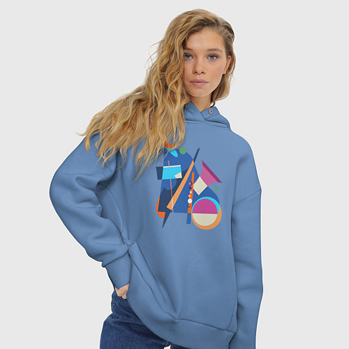 Женское худи оверсайз Абстрактный джаз / Мягкое небо – фото 3