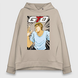 Толстовка оверсайз женская Onizuka stuck, цвет: миндальный