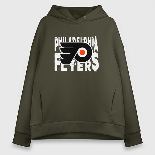 Женское худи оверсайз Филадельфия Флайерз , Philadelphia Flyers / Хаки – фото 1