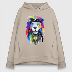 Толстовка оверсайз женская Color lion! Neon!, цвет: миндальный