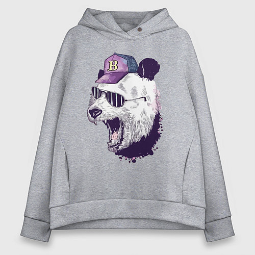 Женское худи оверсайз Cool panda! / Меланж – фото 1