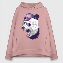 Толстовка оверсайз женская Cool panda!, цвет: пыльно-розовый
