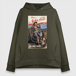 Толстовка оверсайз женская Nuka Cola - raid your first!, цвет: хаки