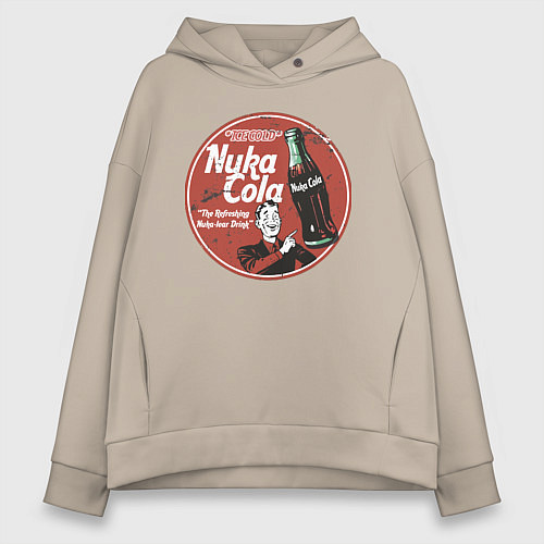 Женское худи оверсайз Nuka Cola Ice Cold Retro / Миндальный – фото 1