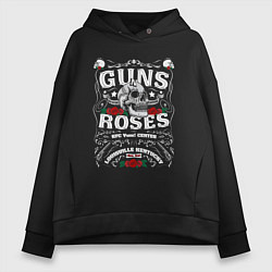 Толстовка оверсайз женская GUNS N ROSES РОК, цвет: черный