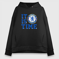 Толстовка оверсайз женская It is Chelsea time Челси, цвет: черный