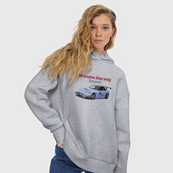 Толстовка оверсайз женская Honda Racing Team!, цвет: меланж — фото 2