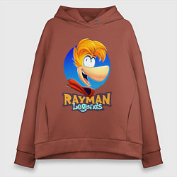 Толстовка оверсайз женская Веселый Rayman, цвет: кирпичный