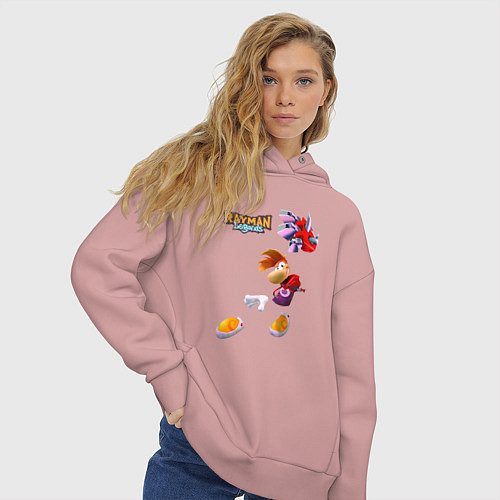 Женское худи оверсайз Rayman в прыжке / Пыльно-розовый – фото 3