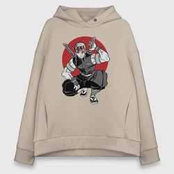 Толстовка оверсайз женская Тенген Японский стиль, цвет: миндальный