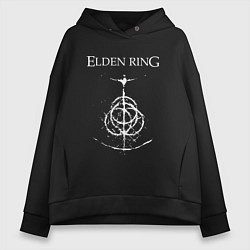 Толстовка оверсайз женская Elden ring лого, цвет: черный