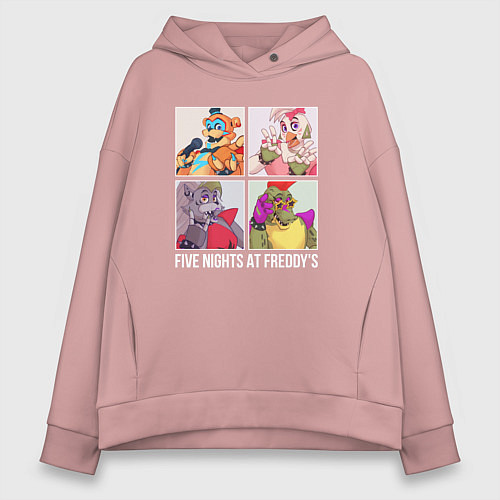 Женское худи оверсайз Rock star fnaf / Пыльно-розовый – фото 1