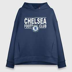 Толстовка оверсайз женская Chelsea Football Club Челси, цвет: тёмно-синий