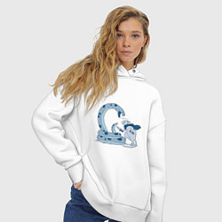 Толстовка оверсайз женская Смелый воин, цвет: белый — фото 2