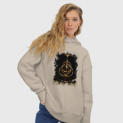 Толстовка оверсайз женская ELDEN RING SYMBOL LOGO, цвет: миндальный — фото 2