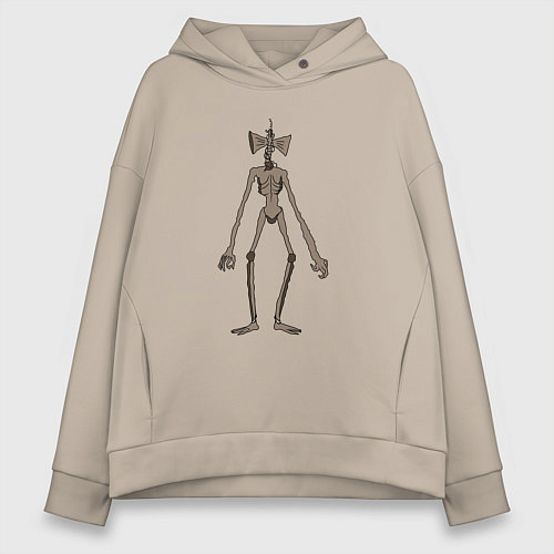 Женское худи оверсайз Сиреноголовый Reloaded / Миндальный – фото 1