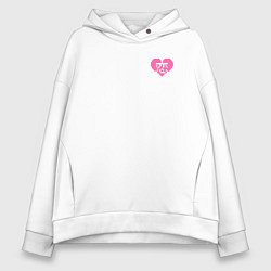 Толстовка оверсайз женская Любовь - проблема для отаку, цвет: белый