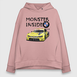 Толстовка оверсайз женская BMW M Power Monster inside, цвет: пыльно-розовый