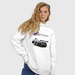 Толстовка оверсайз женская BMW Motorsport M Power Racing Team, цвет: белый — фото 2