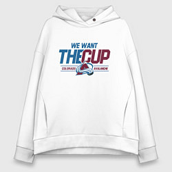 Толстовка оверсайз женская Colorado Avalanche we want the cup Колорадо Эвелан, цвет: белый