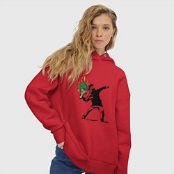 Толстовка оверсайз женская Banksy веган, цвет: красный — фото 2