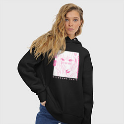 Толстовка оверсайз женская Кросплеер Китагава, цвет: черный — фото 2