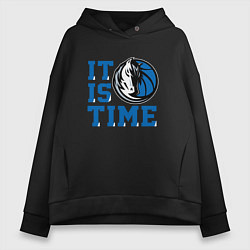 Толстовка оверсайз женская It Is Dallas Mavericks Time Даллас Мэверикс, цвет: черный