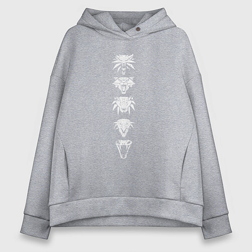 Женское худи оверсайз ШКОЛЫ ВЕДЬМАКОВ THE WITCHER / Меланж – фото 1