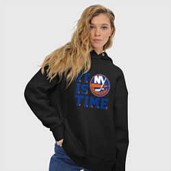 Толстовка оверсайз женская It Is New York Islanders Time Нью Йорк Айлендерс, цвет: черный — фото 2