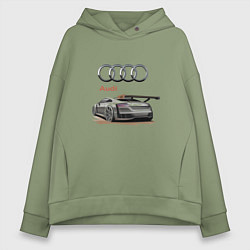 Толстовка оверсайз женская Audi Racing team, цвет: авокадо