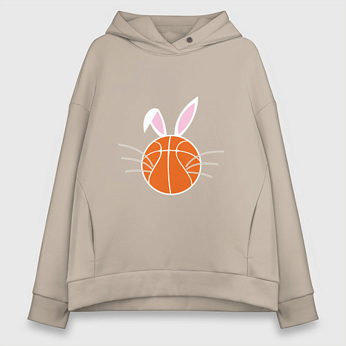 Женское худи оверсайз Basketball Bunny / Миндальный – фото 1