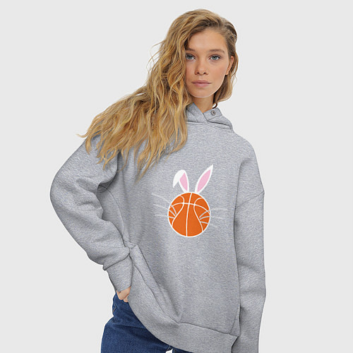 Женское худи оверсайз Basketball Bunny / Меланж – фото 3
