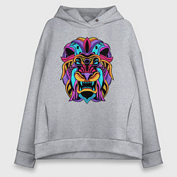 Толстовка оверсайз женская Color lion Neon, цвет: меланж