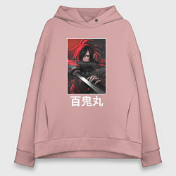 Толстовка оверсайз женская Взгляд Хяккимару, цвет: пыльно-розовый