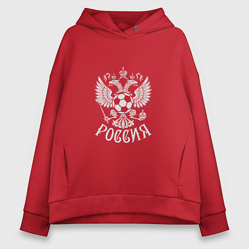 Женское худи оверсайз Russian Football / Красный – фото 1