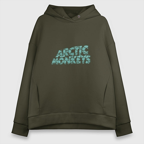 Женское худи оверсайз Надпись Arctic Monkeys / Хаки – фото 1
