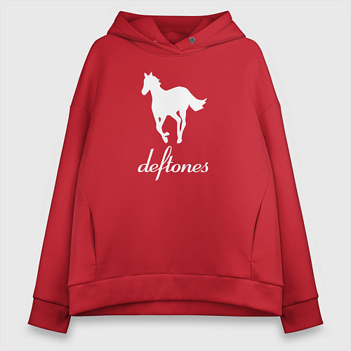 Женское худи оверсайз Deftones лошадь / Красный – фото 1