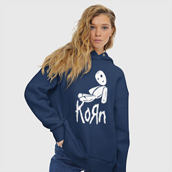Толстовка оверсайз женская Korn КоРн, цвет: тёмно-синий — фото 2