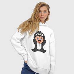 Толстовка оверсайз женская Фил пингвин Обещанный Неверленд, цвет: белый — фото 2