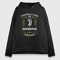 Толстовка оверсайз женская Juventus FC 1, цвет: черный