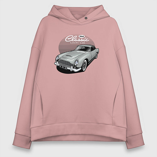 Женское худи оверсайз Retro car / Пыльно-розовый – фото 1