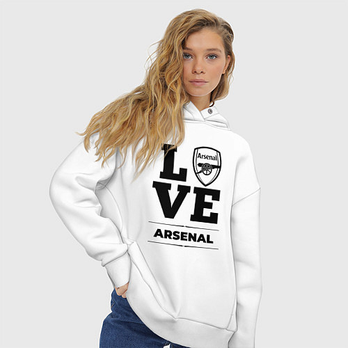 Женское худи оверсайз Arsenal Love Классика / Белый – фото 3